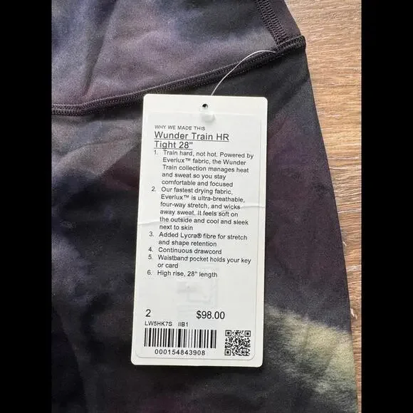Lululemon Wunder Train High Rise 28” Ink Islands Burnside Multi Size 2 NWT - Picture 4 of 7